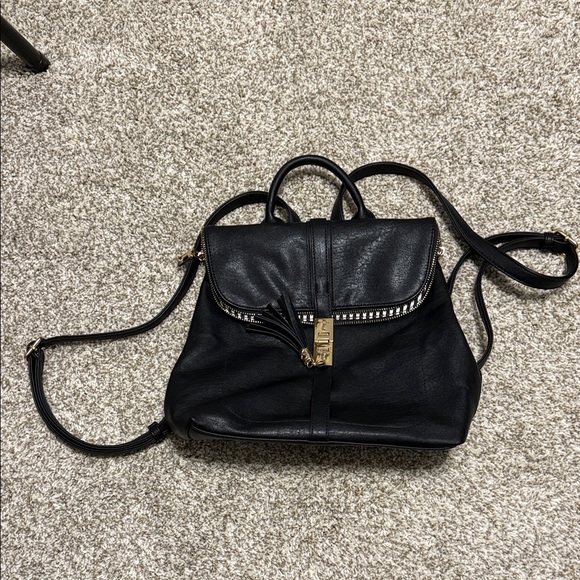 Miztique Handbags - Miztique Black Women's Backpack with Gold Accents